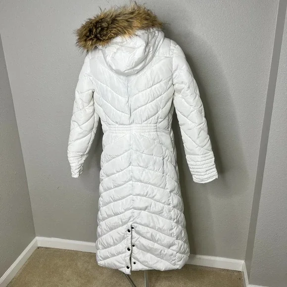 Madden Girl White Long Puffer Coat - Picture 7 of 11
